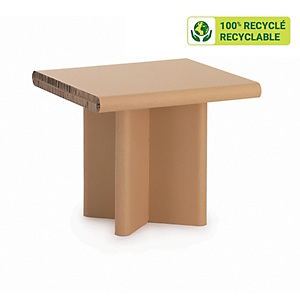 KRAFTDESIGN Table basse rectangulaire H. 50 cm en carton alvéolaire - Kraft naturel KRAFTDESIGN Table basse rectangulaire H. 50 cm en carton alvéolaire - Kraft naturel