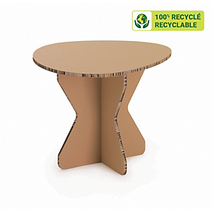 KRAFTDESIGN Table basse style scandinave diam.65 x H.51 cm en carton alvéolaire - Kraft naturel KRAFTDESIGN Table basse style scandinave diam.65 x H.51 cm en carton alvéolaire - Kraft naturel