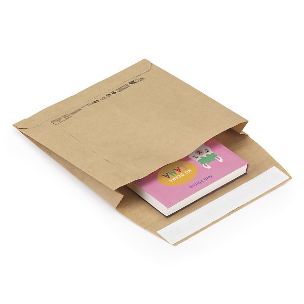 Kraftpapieren verzendzak met zijvouwen 45 x 42 cm - 3