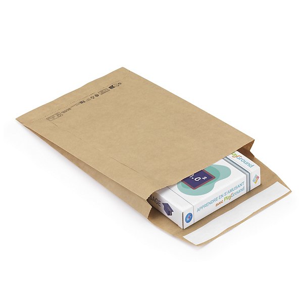 Kraftpapieren verzendzak met zijvouwen 45 x 42 cm - 4