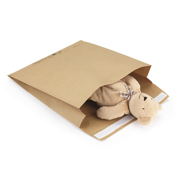 Kraftpapieren verzendzak met zijvouwen 45 x 62 cm - 1