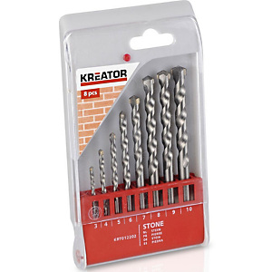KREATOR KRT012202 Brocas para pared set de 8 piezas KREATOR KRT012202 Brocas para pared set de 8 piezas