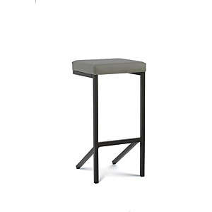 Kubik Sgabello impilabile, Ecopelle, Struttura nera, Sedile grigio Kubik Sgabello impilabile, Ecopelle, Struttura nera, Sedile grigio
