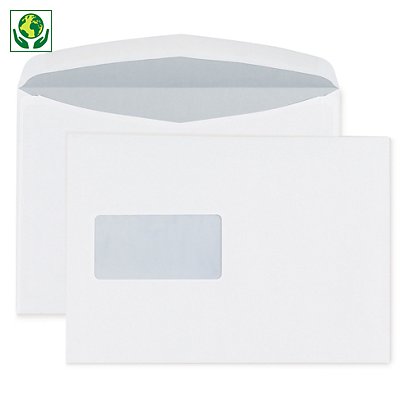 Kuvertier-Briefumschläge mit Fenster, Papier 80 g/m²