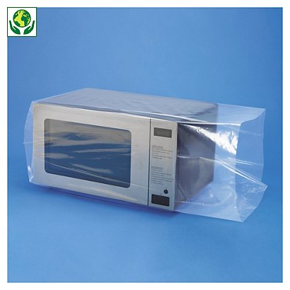 Sáčky s bočními sklady 1200x1800x800mm, 100% recyklované, materiál LDPE, tloušťka 100µm | RAJA - 1