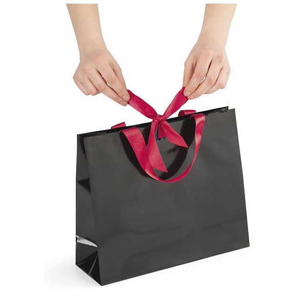 Lackpapier-Tragetaschen mit Satinschleife - 5