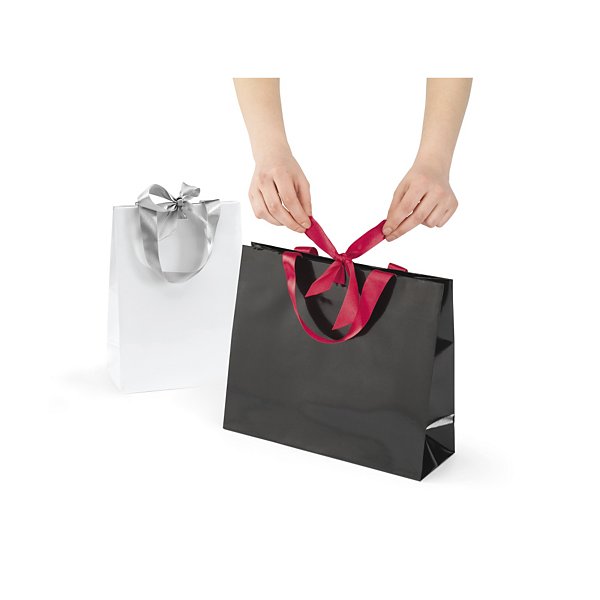 Lackpapier-Tragetaschen mit Satinschleife - 4