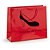 Lackpapiertasche glänzend  - rot -  12x18x5 cm - 1-farbiger Druck: vorne / hinten - 3