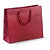 Lackpapiertasche matt  - rot -  12x41x10 cm - 1-farbiger Druck: vorne / hinten - 1