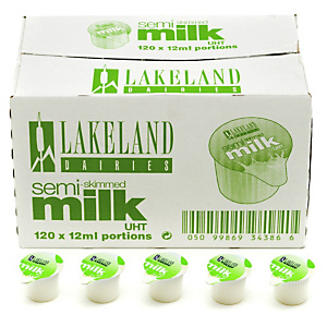 Lakeland Semi-Skimmed UHT 12ml Milk Pots – Pack of 120 Lakeland Semi-Skimmed UHT 12ml Milk Pots – Pack of 120