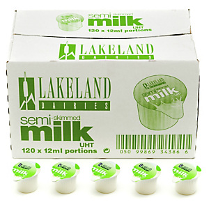 Lakeland Semi-Skimmed UHT 12ml Milk Pots – Pack of 120