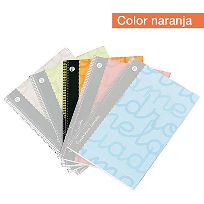 Lamela Cuaderno, 4º, cuadrovía y cuadrícula 3 x 3 mm, 80 hojas, cubierta blanda cartón plastificado, naranja