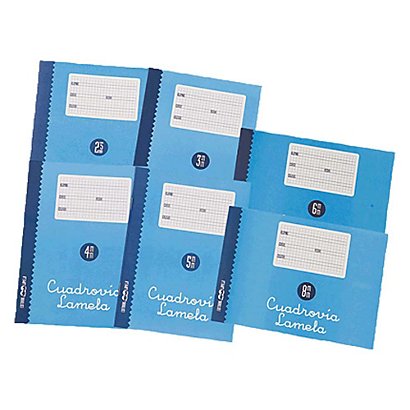 Lamela Cuaderno básico, 4º, pauta cuadrovía 2,5 mm, 30 hojas, cubierta blanda cartón, azul