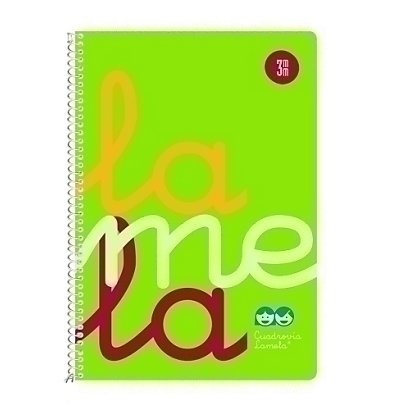 Lamela Cuaderno, tapa de polipropileno, 4º, 80 hojas, cuadrovía, 3 mm Verde