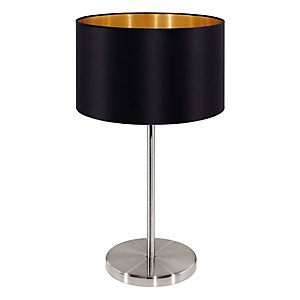 Lampada da tavolo Maserlo, Ø 23 x 42 h cm, Metallo finitura nickel, Nero/Oro