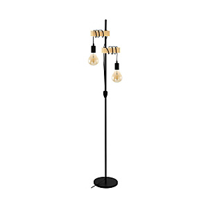 Lampada da terra Townshend, struttura Nero e Legno Lampada da terra Townshend, struttura Nero e Legno