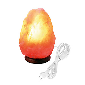 Lampada di sale rosa dell'Himalaya, Base in legno, 2/3 kg Lampada di sale rosa dell'Himalaya, Base in legno, 2/3 kg