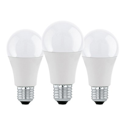 Lampadina LED A60, Attacco E27, Potenza 8,5 W, Luce Bianco Caldo (confezione 3 pezzi)
