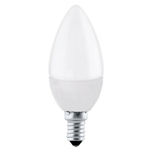 Lampadina LED a bulbo C37, Attacco E14, Potenza 4,9 W, Luce Bianca Calda