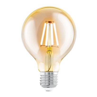 Lampadina LED a filamento G80, Attacco E27, Potenza 4 W, Luce Bianca Calda