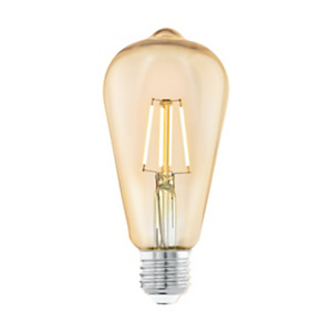 Lampadina LED a filamento ST64, Attacco E27, Potenza 4 W, Luce Bianca Calda