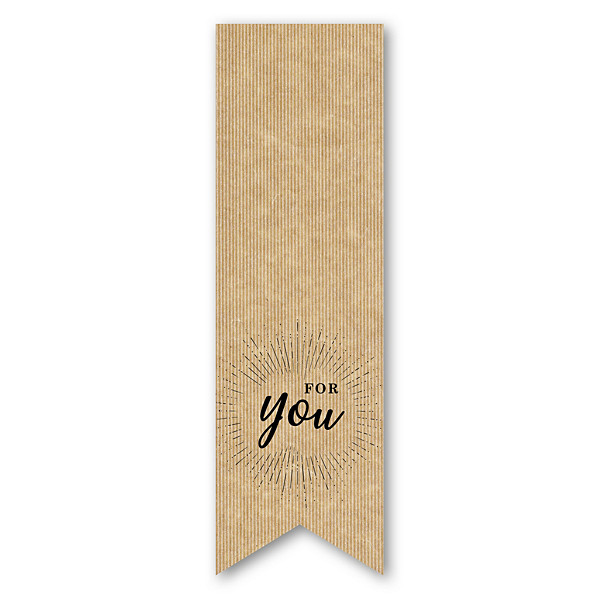 Langwerpige sluitsticker Engelse boodschap "For you" - 1