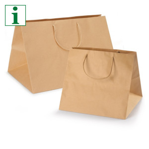 Large brown Kraft paper carrier bags