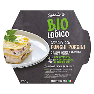 Lasagne ai Funghi Porcini Quando il Bio è Logico, 250 g