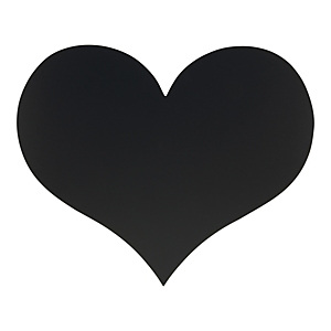 Lavagna da parete Silhouette Cuore con 1 marcatore a gesso e adesivi a strappo inclusi, Nero Lavagna da parete Silhouette Cuore con 1 marcatore a gesso e adesivi a strappo inclusi, Nero