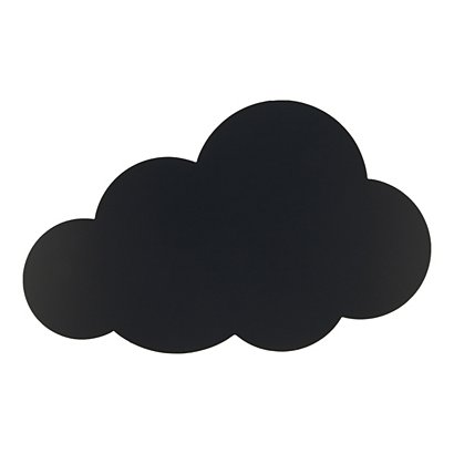 Lavagna da parete Silhouette Nuvola con 1 marcatore a gesso e adesivi a strappo inclusi, Nero