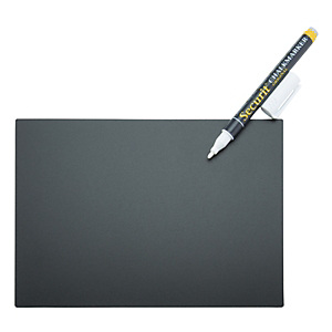Lavagne Tag A5 con 1 marcatore a gesso liquido bianco, 4 supporti a punta e 2 supporti da appoggio, Nero (confezione 10 pezzi) Lavagne Tag A5 con 1 marcatore a gesso liquido bianco, 4 supporti a punta e 2 supporti da appoggio, Nero (confezione 10 pezzi)