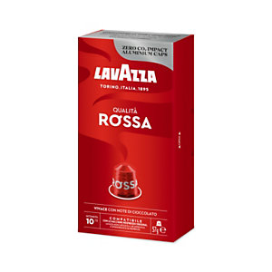 LAVAZZA Qualità Rossa Capsule per caffè espresso, 10 dosi, Capsula in alluminio Zero CO2 Impact, Compatibile Nespresso®*