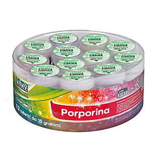 LEBEZ Porporina glitter - 15gr - colori assortiti - Lebez - Conf. 12 tubi LEBEZ Porporina glitter - 15gr - colori assortiti - Lebez - Conf. 12 tubi
