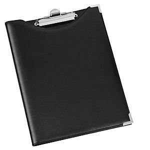 LEBEZ Portablocco in similpelle con tasca - nero - 24 x 31cm