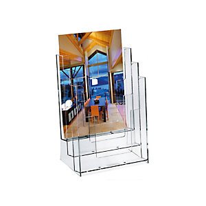 LEBEZ Portadepliant - plasticca trasparente - 23x33x14 cm
