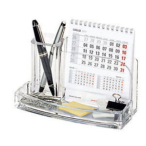 LEBEZ Portatutto da scrivania - acrilico - 20x12x10 cm - trasparente - Lebez LEBEZ Portatutto da scrivania - acrilico - 20x12x10 cm - trasparente - Lebez