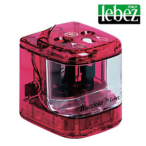 LEBEZ Temperamatite elettrico a 2 fori - Colori assortiti - Dimensioni cm 8,3 x 7,3 x 8 LEBEZ Temperamatite elettrico a 2 fori - Colori assortiti - Dimensioni cm 8,3 x 7,3 x 8