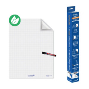 Legamaster Feuilles électrostatiques Magic-Chart - Version quadrillée  - Rouleau de 25 feuilles - L.60 x H.80 cm Legamaster Feuilles électrostatiques Magic-Chart - Version quadrillée  - Rouleau de 25 feuilles - L.60 x H.80 cm