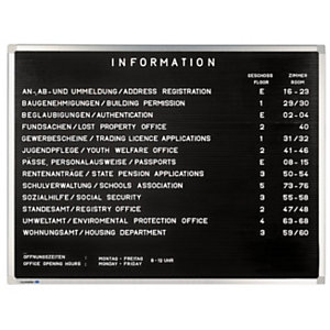 Legamaster Lavagna informativa PREMIUM, Superficie in gomma nera, Cornice in alluminio grigio chiaro, 40 x 30 cm