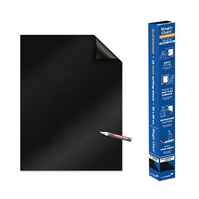 Legamaster Magic-Chart Blackboard Láminas electrostáticas de 600 x 800 mm: incluyen 25 láminas y 1 rotulador neón para pizarras Edding 725 - 1