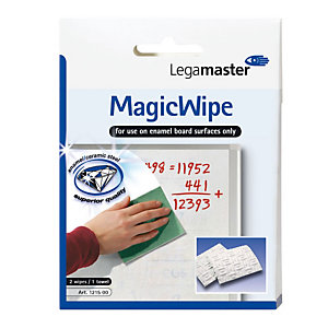Legamaster MagicWipe Panni pulizia lavagne, Lavabili, Colore bianco