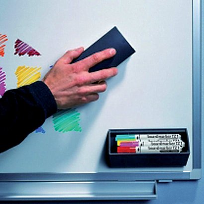 Legamaster Porta marcatori magnetico con cancellino, Plastica, Colore antracite - 1