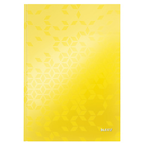 Leitz Blocco rilegato WOW A4, 80 fogli a quadretti, Copertina rigida plastificata, Giallo Leitz Blocco rilegato WOW A4, 80 fogli a quadretti, Copertina rigida plastificata, Giallo