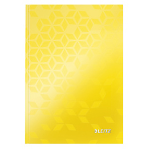 Leitz Blocco rilegato WOW A5, 80 fogli a quadretti, Copertina rigida plastificata, Giallo Leitz Blocco rilegato WOW A5, 80 fogli a quadretti, Copertina rigida plastificata, Giallo