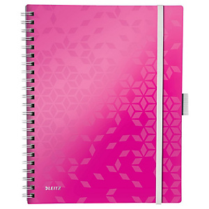 Leitz Blocco spiralato Be Mobile WOW A4, 80 fogli a quadretti 5 mm, Copertina in polipropilene, Fuscia Leitz Blocco spiralato Be Mobile WOW A4, 80 fogli a quadretti 5 mm, Copertina in polipropilene, Fuscia