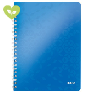 LEITZ Blocco spiralato WOW A4, 80 fogli a quadretti 5 mm, Copertina in polipropilene, Blu LEITZ Blocco spiralato WOW A4, 80 fogli a quadretti 5 mm, Copertina in polipropilene, Blu