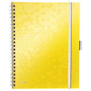 Leitz Blocco spiralato WOW A4, 80 fogli a quadretti 5 mm, Copertina in polipropilene, Giallo Leitz Blocco spiralato WOW A4, 80 fogli a quadretti 5 mm, Copertina in polipropilene, Giallo