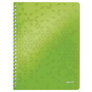 Leitz Blocco spiralato WOW A4, 80 fogli a quadretti 5 mm, Copertina in polipropilene, Verde lime Leitz Blocco spiralato WOW A4, 80 fogli a quadretti 5 mm, Copertina in polipropilene, Verde lime