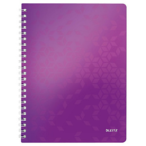 Leitz Blocco spiralato WOW A4, 80 fogli a quadretti 5 mm, Copertina in polipropilene, Viola Leitz Blocco spiralato WOW A4, 80 fogli a quadretti 5 mm, Copertina in polipropilene, Viola