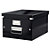 Leitz Boîte de rangement Click & Store carton , capacité 16,7 l, pour format A4 (210 x 297 mm), H. 200 mm x l. 281 mm x P. 369 mm - Noir - Montage facile par bouton pression - 1